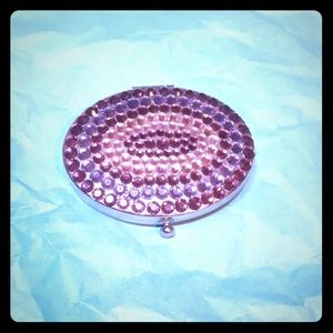 Purple jeweled travel mirror
